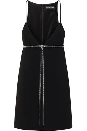 DAVID KOMA Crystal Bow Cady Mini Dress