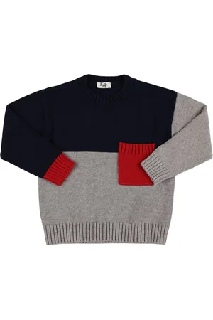 Il gufo Color Block Cotton Knit Sweater