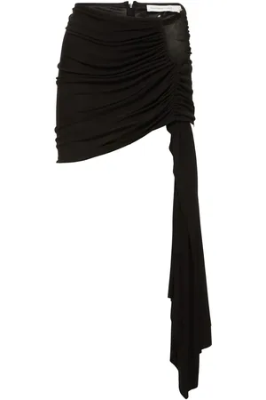 CHRISTOPHER ESBER Arced Palm Viscose Ruched Mini Skirt