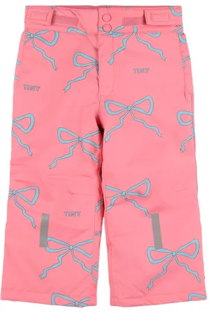 Tiny Cottons Bow Print Nylon Puffer Ski Pants