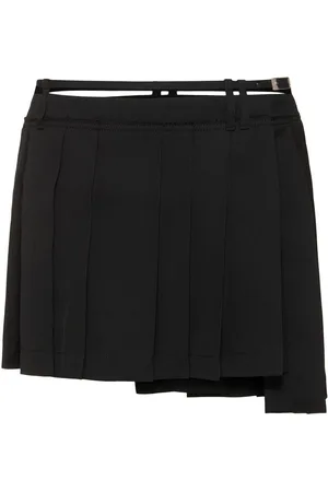 Acne Studios Ipleat Wool Blend Suiting Mini Skirt