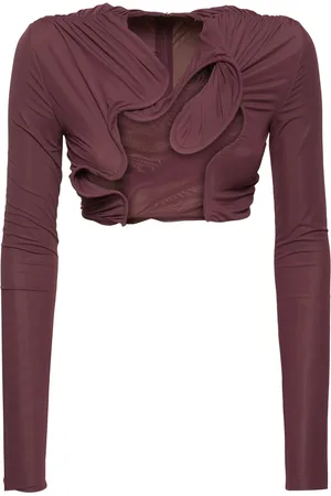 CHRISTOPHER ESBER Venus Sheer Jersey Crop Top