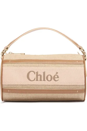 Chloé Woody Linen & Leather Shoulder Bag