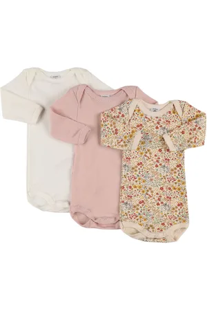 Petit Bateau Set Of 3 Printed Cotton Bodysuits