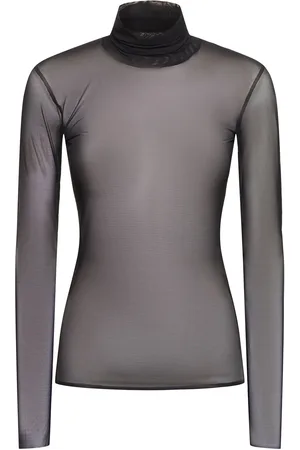 MVP Wardrobe Misty Tulle Turtleneck Top