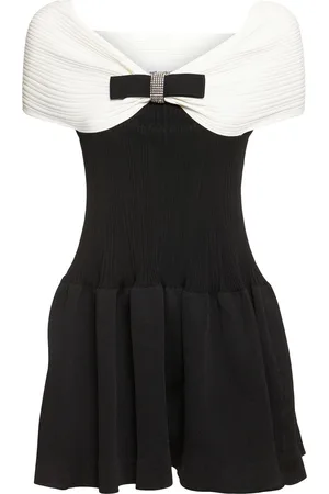 Self-Portrait Off-the-shoulder Knit Mini Dress