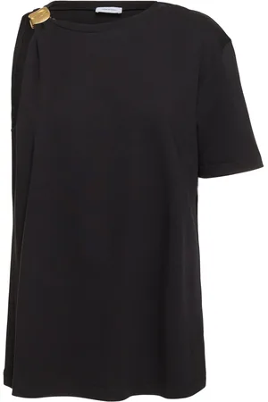 Salvatore Ferragamo Asymmetric Cotton Blend Jersey Top