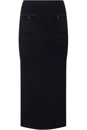 Self-Portrait Embellished Knit Midi Skirt