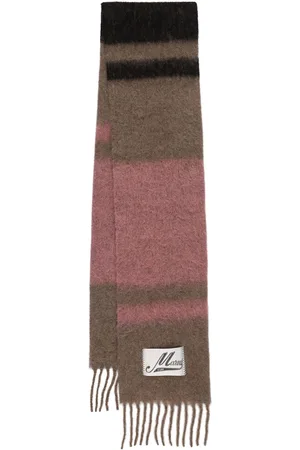Marni Logo Patch Wool Blend Scarf