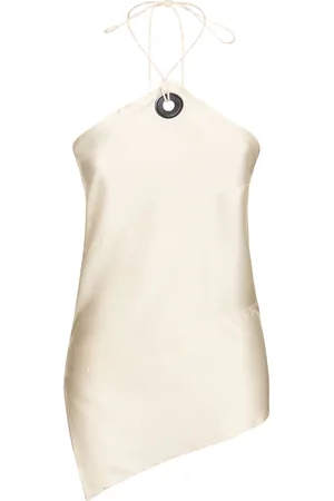 Salvatore Ferragamo Stretch Silk Satin Halter Top