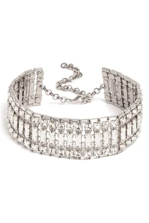 Alessandra Rich Crystal Baguette Choker