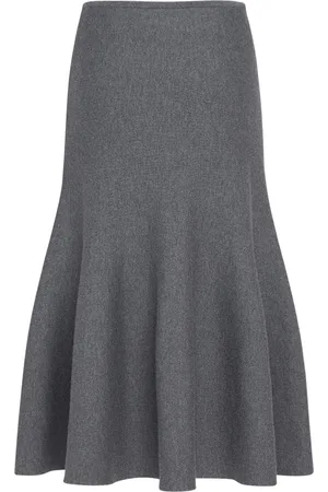 Khaite Odil Knitted Wool Blend Midi Skirt