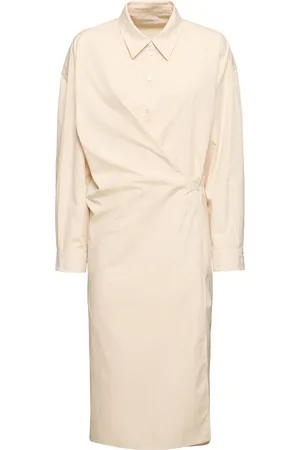 LEMAIRE Heavy Poplin Twisted Midi Shirt Dress
