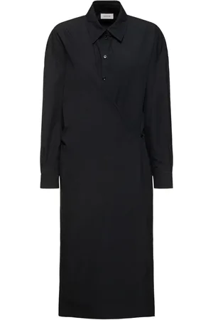 LEMAIRE Heavy Poplin Twisted Midi Shirt Dress