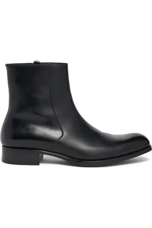 Tom Ford Elkan Burnished Leather Zip Boots