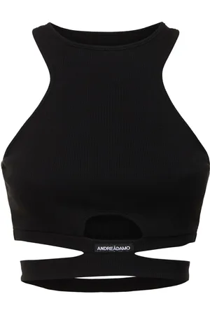 ANDREADAMO Ribbed Cotton Jersey Crop Top