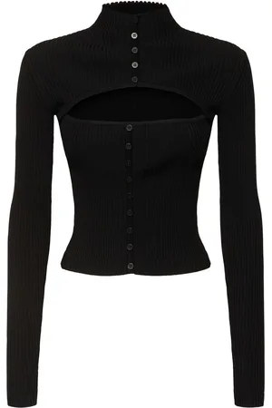 ANDREADAMO Ribbed Knit Cut-out Cardigan