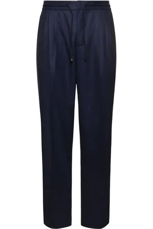 Brunello Cucinelli Wool Flannel Jogger Pants
