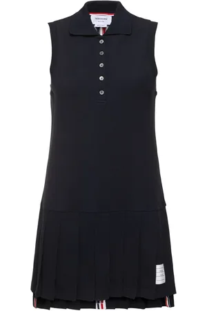 Thom Browne Sleeveless Pleated Tennis Mini Dress