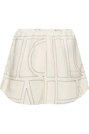 Totême Monogram Cotton Blend Pajama Shorts