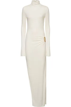 Casablanca Tucked Sheath Crepe Jersey Long Dress