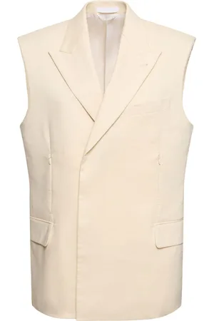 Helmut Lang Sleeveless Linen Blend Blazer
