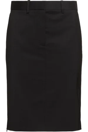 Helmut Lang Tailored Wool Midi Skirt
