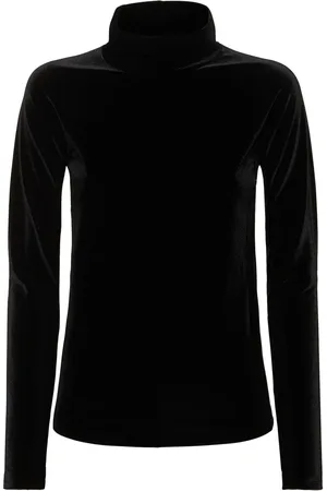 FORTE FORTE Stretch Velvet Turtleneck Top