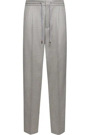 Brunello Cucinelli Wool Flannel Jogger Pants