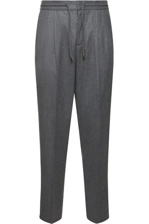 Brunello Cucinelli Wool Flannel Jogger Pants