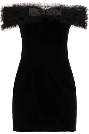 Alessandra Rich Off-the-shoulder Velvet Mini Dress