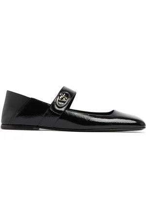 VALENTINO GARAVANI 5mm Vlogo Nappa Leather Ballerina Flats
