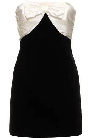 Alessandra Rich Strapless Velvet Mini Bustier Dress