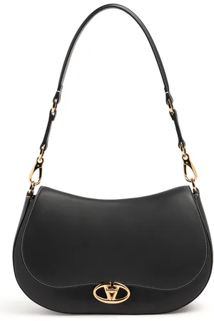 VALENTINO GARAVANI Saddle Logo Leather Shoulder Bag