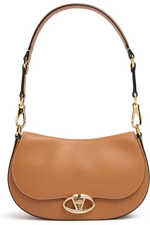VALENTINO GARAVANI Saddle Logo Leather Shoulder Bag