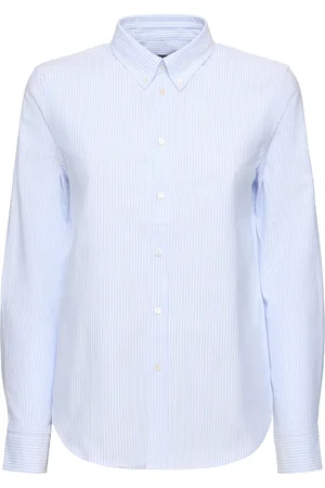 NILI LOTAN Dyllan Striped Cotton Oxford Shirt