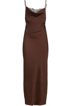 ROTATE Satin Midi Slip Dress