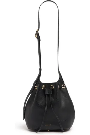 ANINE BING Mini Alana Pebbled Leather Bucket Bag