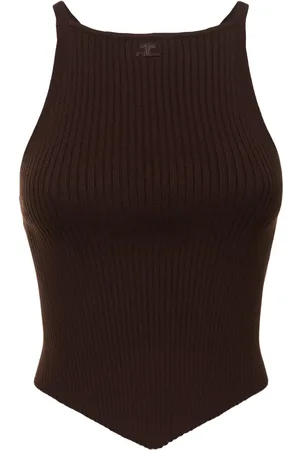 Courrèges Pointy Hem Rib Knit Tank Top