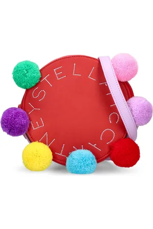 Stella McCartney Printed Faux Leather Bag W/pompoms