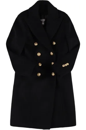 Balmain Double Breast Wool Blend Coat