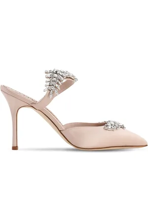 Manolo Blahnik 90mm Lurum Satin Mules