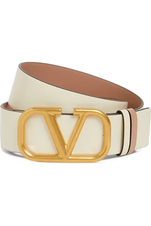 VALENTINO GARAVANI 4cm Reversible V Logo Leather Belt