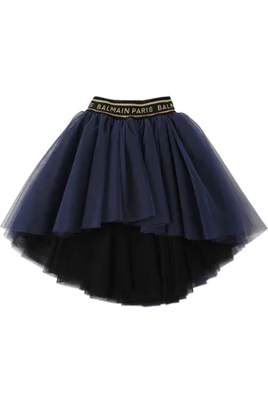 Balmain Logo Tape Tulle Skirt