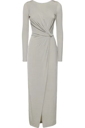 Giorgio Armani Open Back Draped Jersey Long Dress
