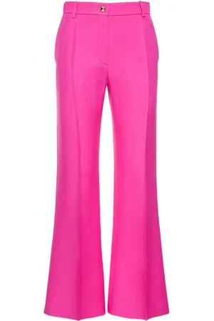VALENTINO Wool & Silk Crepe Flared Pants