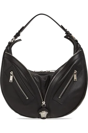 VERSACE Medium Repeat Smooth Leather Hobo Bag
