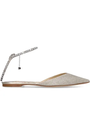 Jimmy Choo 10mm Saeda Glittered Flats