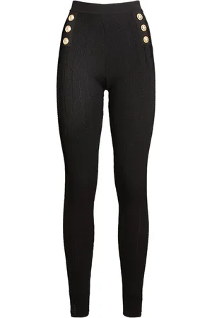 Balmain Knit High Waist Button Leggings