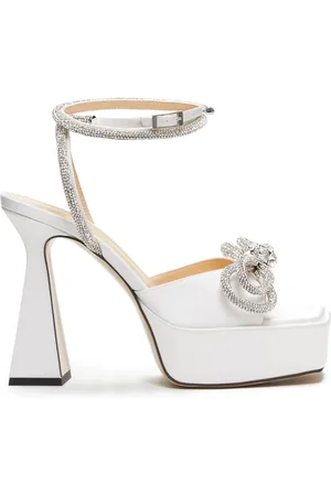 Mach & Mach 140mm Double Bow Satin Sandals